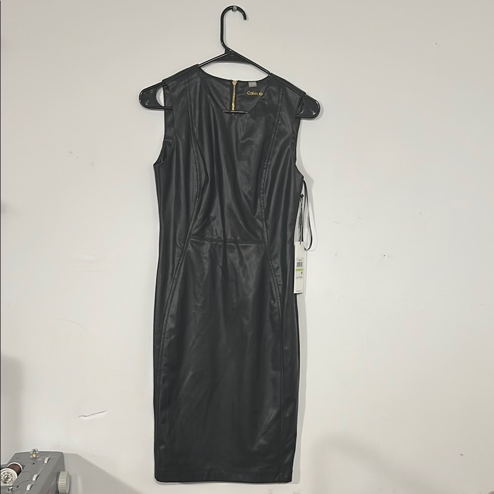 Calvin Klein Black Sheath Midi Dress for Cocktail